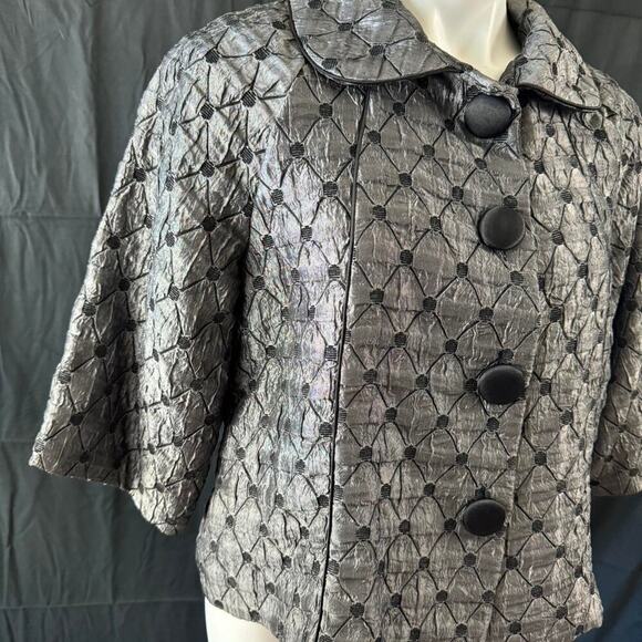Vintage Choices Metallic Quilted Crop Jacket - Picture 2 of 8
